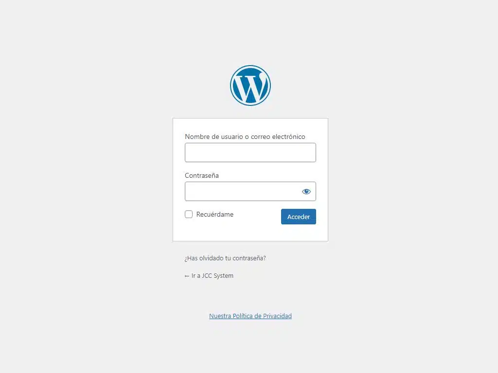 Cómo iniciar sesión en wordpress